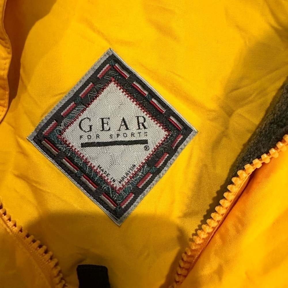 Yellow and gray ‘Gear For sports’ collar puffer jacket with a hood jacket. - Picture 2 of 4